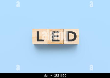 LED (Light Emitting Diode) on light blue background Stock Photo