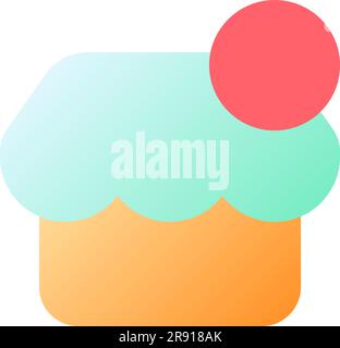 Online shop notification pixel perfect flat gradient color ui icon Stock Vector