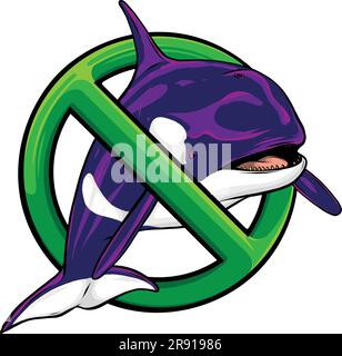 No orca sign icon vector illustration on white background Stock Vector