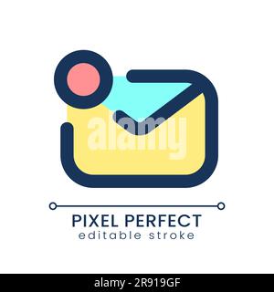 Letter notification pixel perfect RGB color ui icon Stock Vector