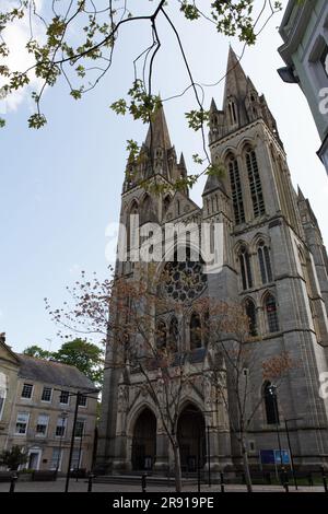 The front elevation of Truro Cathedral in Cornwall. Stock Photo