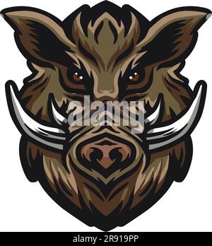 Wild Boar Face Illustration. Wild. Face. Vector Stock Vector