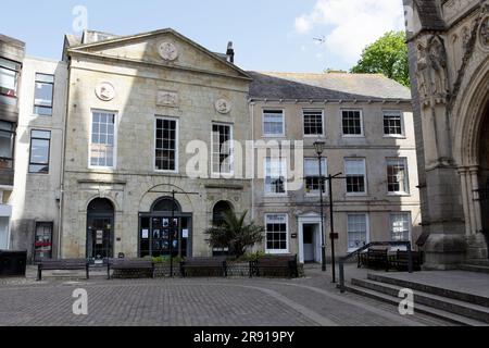 Georgian architecture situated immediately to the north west of Truro Cathedral. Stock Photo