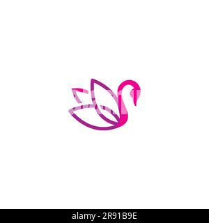 Swan Lotus Logo. Swan Nature Logo Design Stock Vector