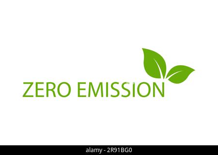 Zero emission icon vector CO2 neutral green sign for your web site ...