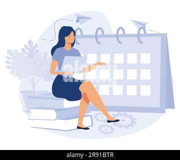 Career choice concept, College choice, revision week, campus tour, career assessment test, timetables and planning, flat vector modern illustration Stock Vector