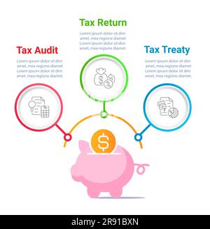 Tax optimization infographic chart design template Stock Vector
