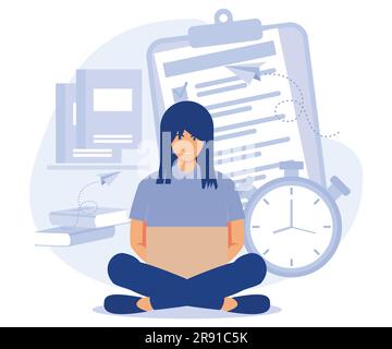 Getting an academic degree concept, Educational trajectory, exams and tests, graduation day, school classroom, exam timetable, flat vector modern illu Stock Vector