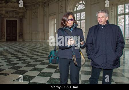 David Cronenberg and Carolyn Zeifman in 2003 to Reggia di Venaria Reale Turin Italy Stock Photo