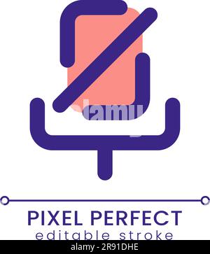 Turn off microphone pixel perfect RGB color ui icon Stock Vector