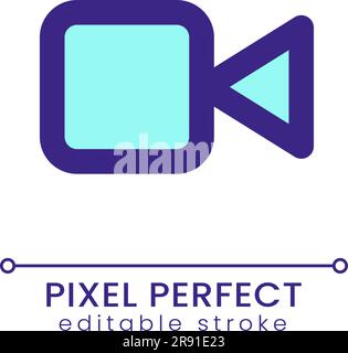 Video call pixel perfect RGB color ui icon Stock Vector