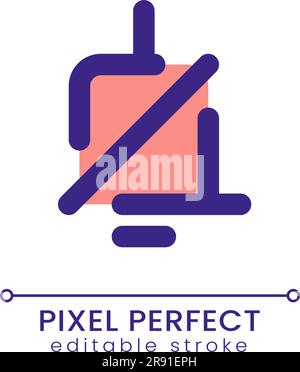 Mute notification sound pixel perfect RGB color ui icon Stock Vector