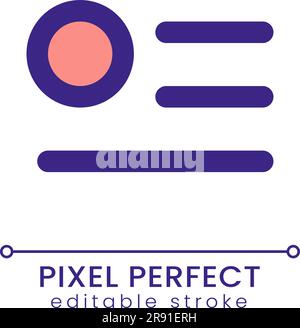 Menu notification pixel perfect RGB color ui icon Stock Vector