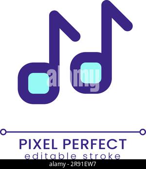 Musical notes pixel perfect RGB color ui icon Stock Vector