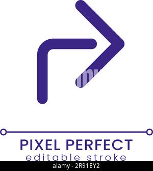 Forward arrow pixel perfect RGB color ui icon Stock Vector