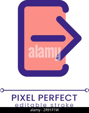 Logout pixel perfect RGB color ui icon Stock Vector