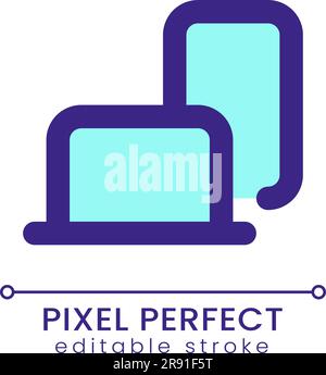 Devices pixel perfect RGB color ui icon Stock Vector