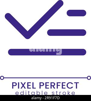 List and checkmark pixel perfect RGB color ui icon Stock Vector