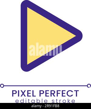 Play pixel perfect RGB color ui icon Stock Vector
