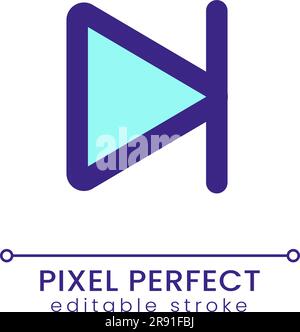 Skip to end pixel perfect RGB color ui icon Stock Vector