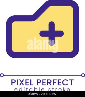 Add to folder pixel perfect RGB color ui icon Stock Vector