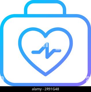 Resuscitation medical kit pixel perfect gradient linear vector icon Stock Vector