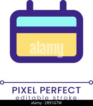 Calendar pixel perfect RGB color ui icon Stock Vector