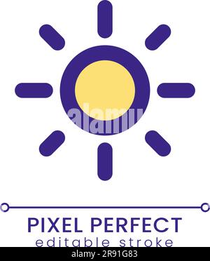 Brightness pixel perfect RGB color ui icon Stock Vector