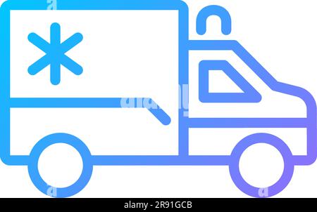 Ambulance vehicle pixel perfect gradient linear vector icon Stock Vector