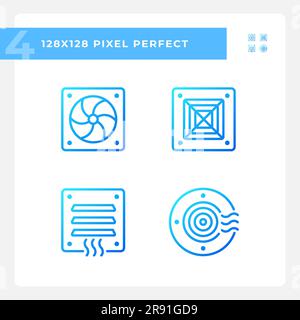 Air system gradient linear vector icons set Stock Vector