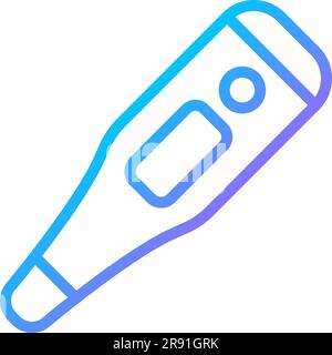 Electronic thermometer pixel perfect gradient linear vector icon Stock Vector