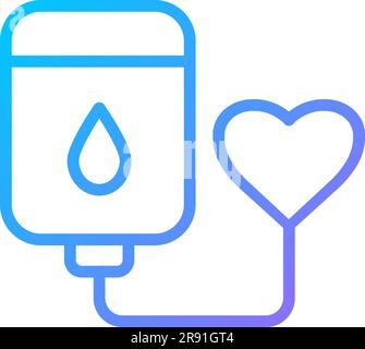Blood donation pixel perfect gradient linear vector icon Stock Vector