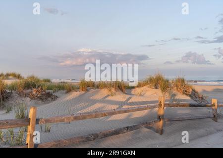 A quiet evening walk on the beach in Avalon, New Jersey. Stock Photo