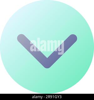 Downward direction button pixel perfect flat gradient color ui icon Stock Vector
