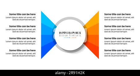 Infographic template with icons and 8 options or steps. Circle. Can be used for workflow layout, diagram, banner, webdesign. Vector illustration Stock Vector