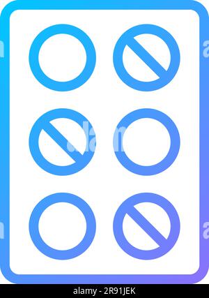 Blister package pixel perfect gradient linear vector icon Stock Vector
