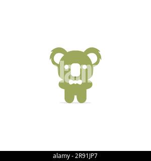Koala Logo simple and cute. Animal Cute Logo Stock Vector