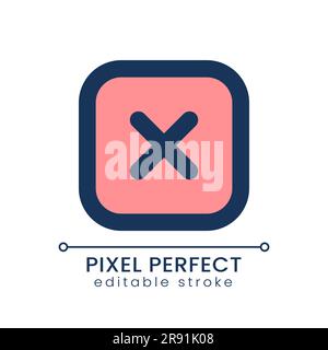 Close button pixel perfect RGB color ui icon Stock Vector