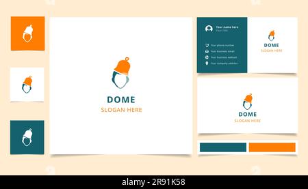 Dome logo design with editable slogan. Branding book and business card template. Stock Vector