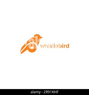 Whistle Bird logo. Bird Abstract logo Design Stock Vector