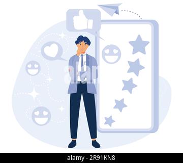 Business success concept, Impression management, personal brand strategy, social interaction and influence, flat vector modern illustration Stock Vector