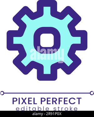 Settings pixel perfect RGB color ui icon Stock Vector