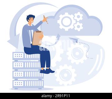 Information storage infrastructure concept, Big data architecture, business intelligence, flat vector modern illustration Stock Vector