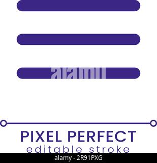 Hamburger menu pixel perfect RGB color ui icon Stock Vector