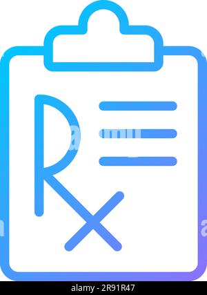 Medical prescription pixel perfect gradient linear vector icon Stock Vector