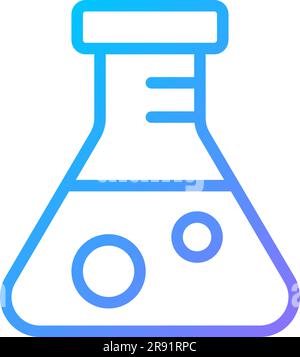Conical flask pixel perfect gradient linear vector icon Stock Vector