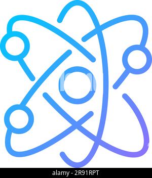 Atom structure pixel perfect gradient linear vector icon Stock Vector