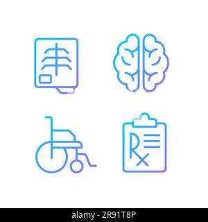 Treatment pixel perfect gradient linear vector icons set Stock Vector
