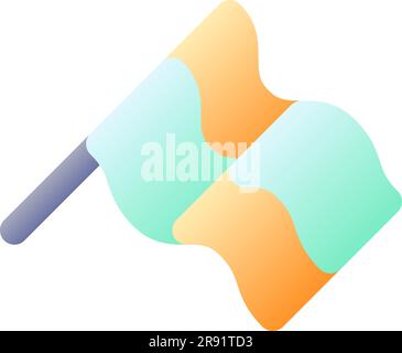 Waving chequered flag pixel perfect flat gradient color ui icon Stock Vector