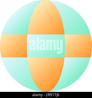 Globe pixel perfect flat gradient color ui icon Stock Vector